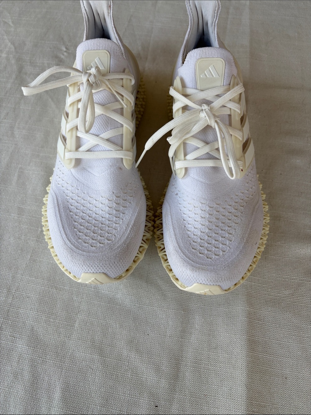 Adidas Cream and White Knit Lifestyle Sneakers MENS  NWOT